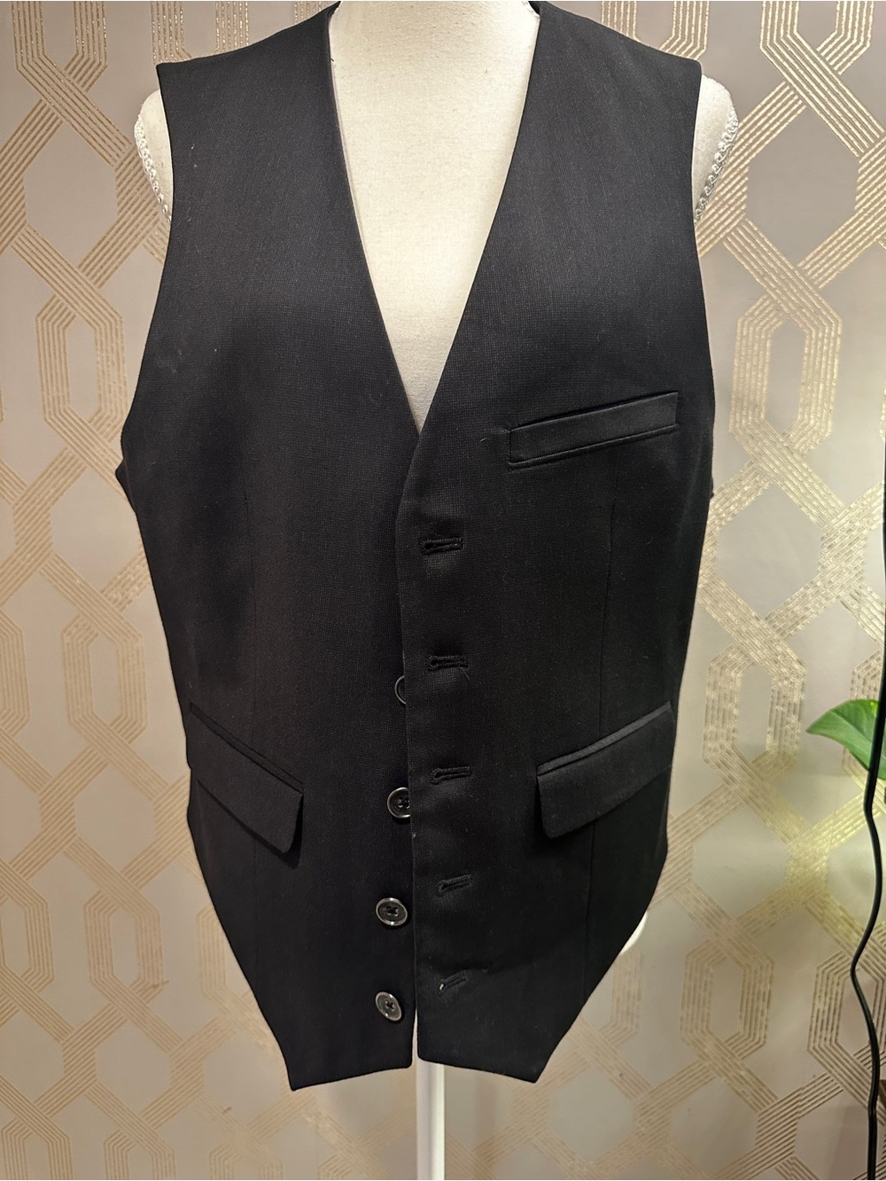 Marc Anthony Black Lined Dress Vest - Men's Medium - Picture 4 of 5